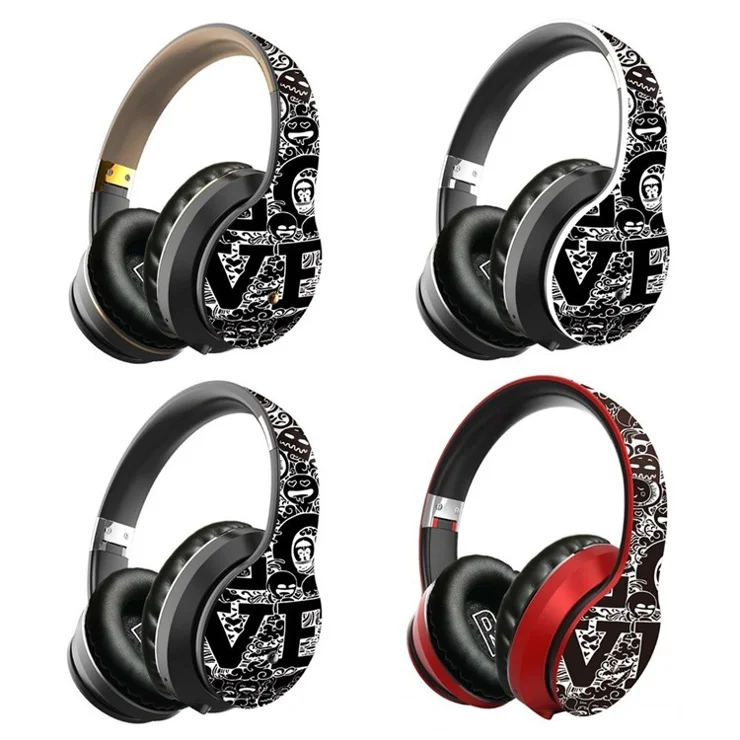 B1 Bluetooth-compatible 5.0 Wireless Sports Headphone Foldable Hands-free Headset Rechargeable Wireless/Wired Headphone Support TF Card/FM - Red
