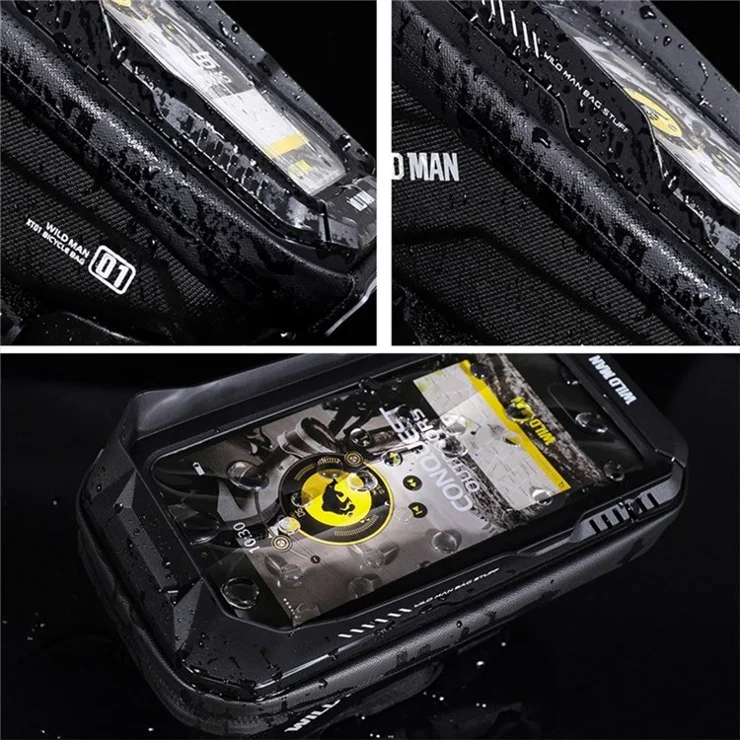 WILD MAN Bike Bicycle Phone Mount Bag 1L Waterproof Front Frame Top Tube Handlebar Bag with Touch Screen Sports Cycling Pack - Type: 2