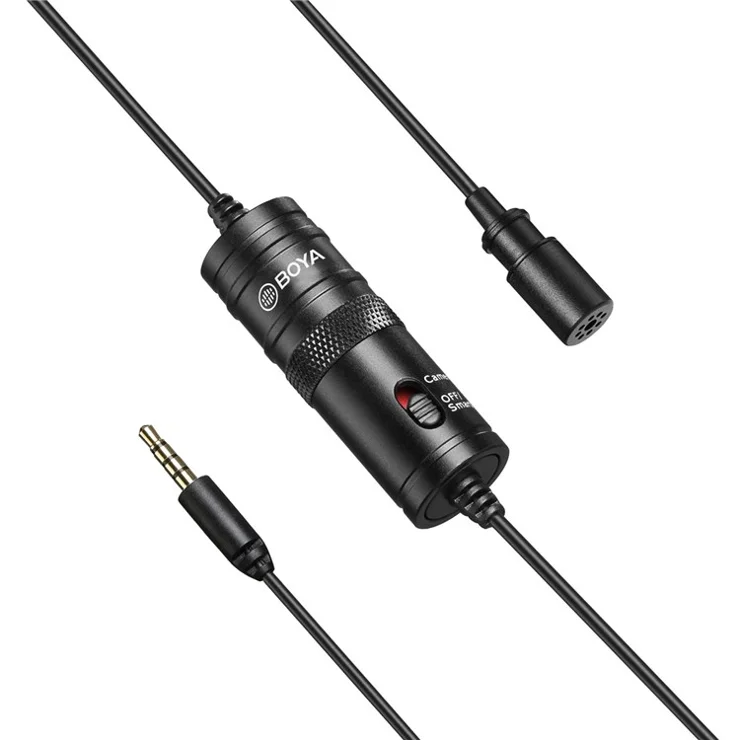 BOYA BY-M1 Microphone Lapel Clip-on Omni-directional Lavalier Condenser Mic with 3.5mm Plug for DSLR Camera Camcorder Smartphone PC
