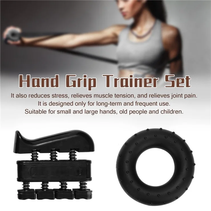 5Pcs Grip Strength Trainer Set Hand Grip Strengthener Finger Stretcher Grip Ring Stress Relief Ball