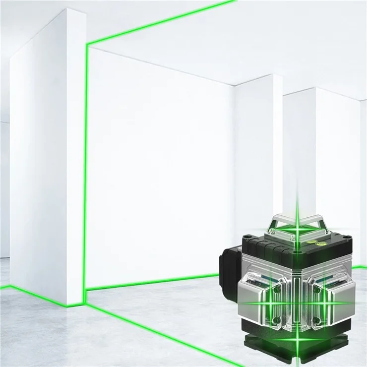 Laser Level 16 Lines Green Laser Level 3-degree Self Leveling Tool with Horizontal and Vertical Oblique Line - EU Plug