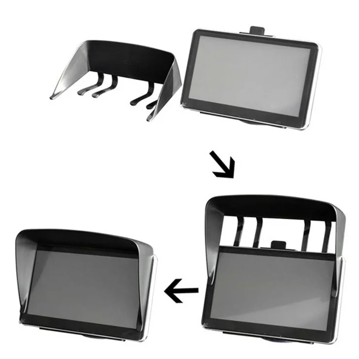 GPS Sun Shade Cover Vehicle Navigator Sunshade Flexible Visor Anti-Reflective Anti-Glare Shield for 7-inch Navigation Accessories