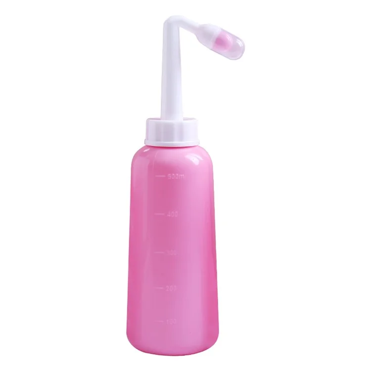 500ml Portable Travel Handheld Bidet Sprayer Personal Hygiene Cleaning Spraying Bottle - Pink