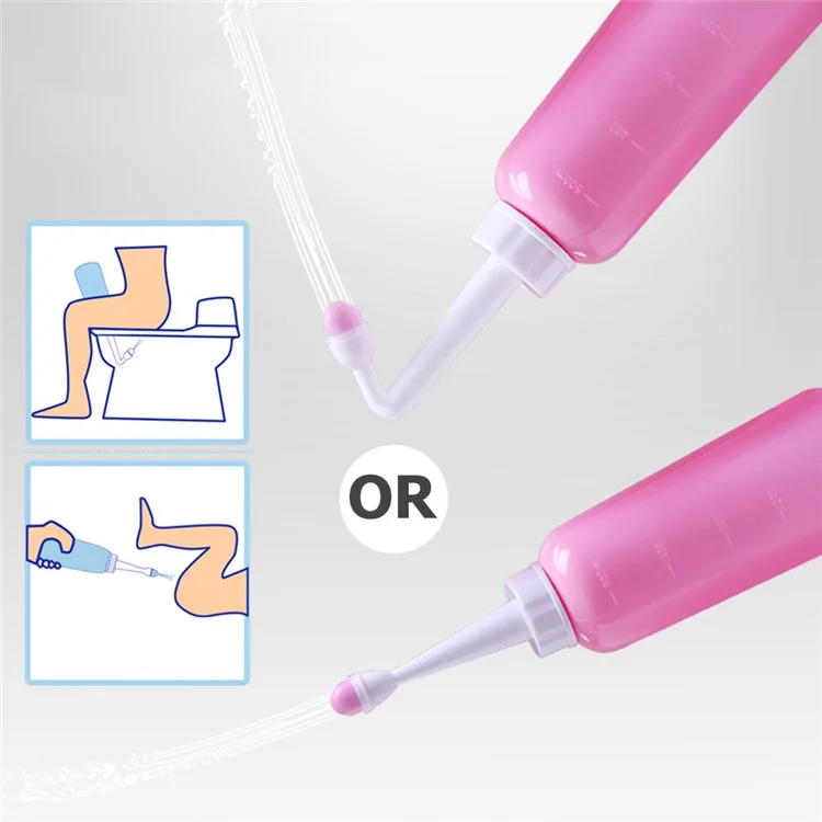 500ml Portable Travel Handheld Bidet Sprayer Personal Hygiene Cleaning Spraying Bottle - Pink
