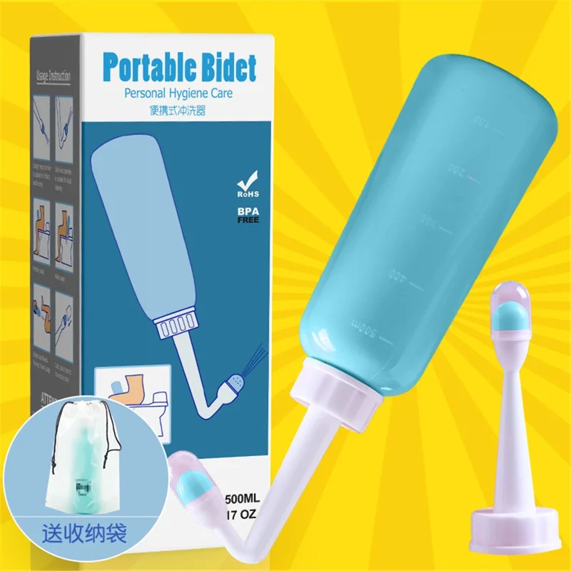 500ml Portable Travel Handheld Bidet Sprayer Personal Hygiene Cleaning Spraying Bottle - Green