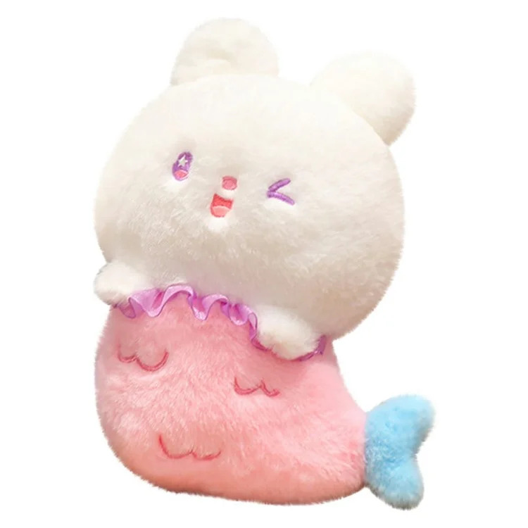 23cm Stuffed Doll Cartoon Mermaid Rabbit Plush Doll Toy for Children's Doll Machine, Random Color