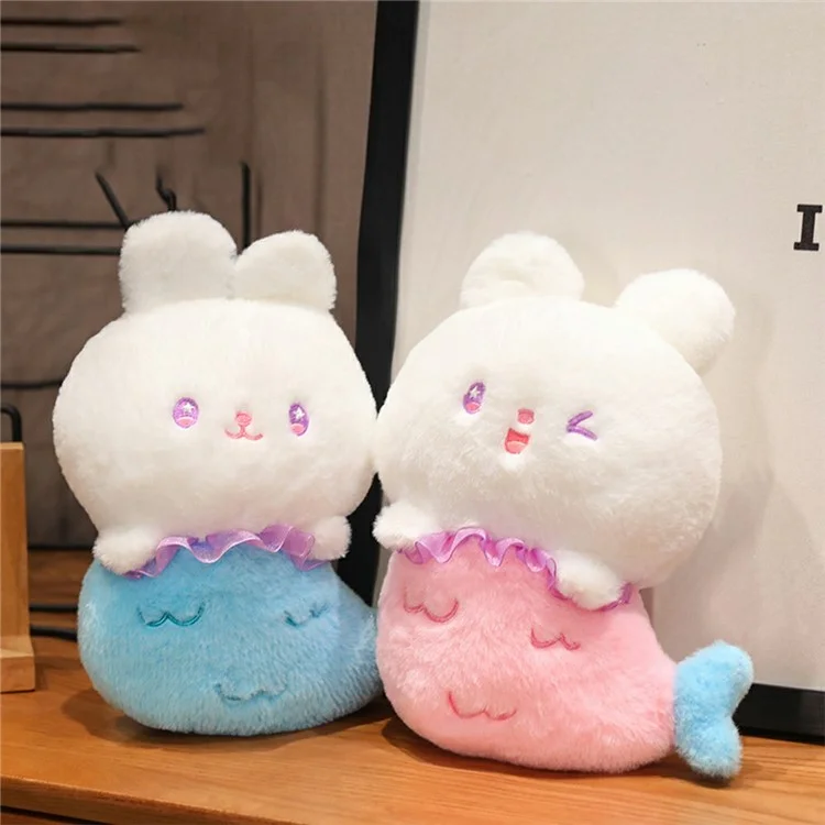 23cm Stuffed Doll Cartoon Mermaid Rabbit Plush Doll Toy for Children's Doll Machine, Random Color