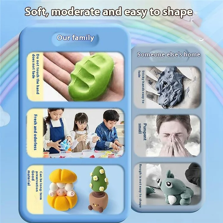 12 Farben Diy-ton-set Für Kinder Ultra-licht, Nicht Schicke Modellierung Clay