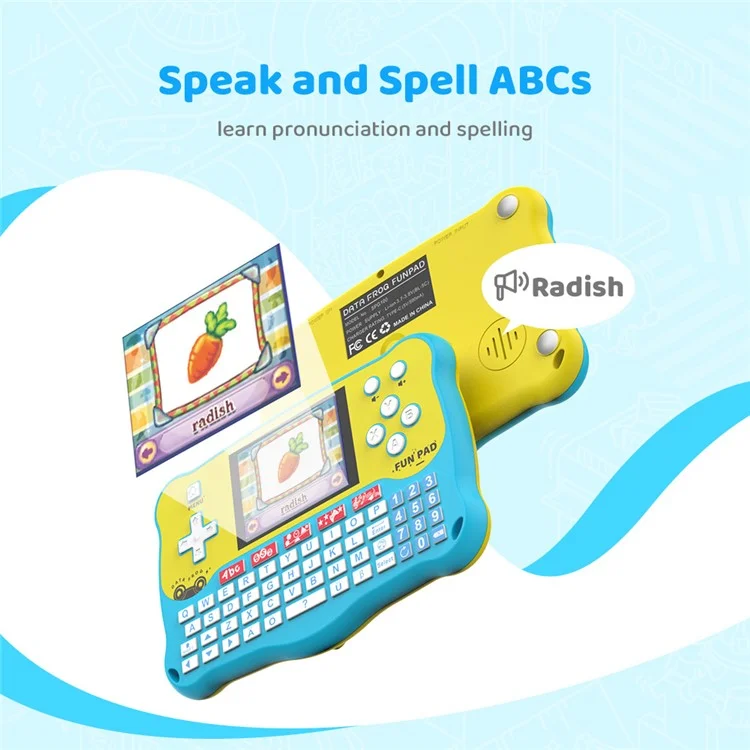 DATA FROG Baby Learning Pad with ABC Alphabet / Words / Music / Math Interactive Educational Electronic Toys - Blue