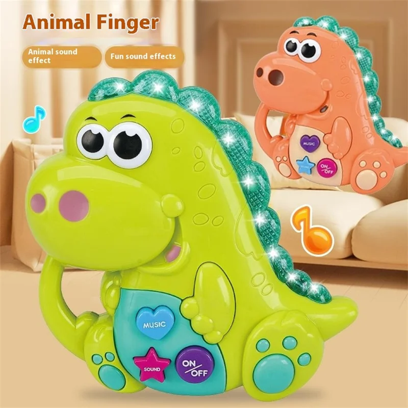 1138 Dinosaurio de dibujos animados para bebés y niños Piano musical educativo electrónico con luz - Verde