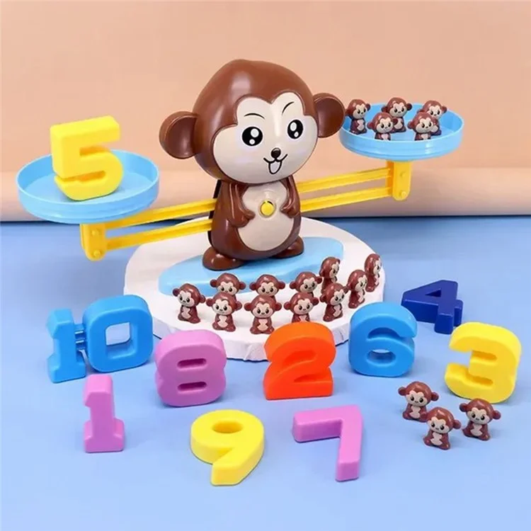 Balance de poids de singe Jeu de comptage mathématique STEM Jouet éducatif préscolaire pour garçon et fille