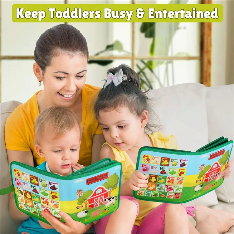 Tableau d'apprentissage en feutre pour enfants et tout-petits, livre éducatif interactif sur la ferme avec des animaux, jouet calme