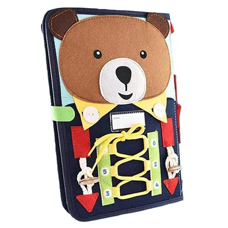 Маленький медвежонок Busy Board Felt Children Activity Board Образовательная игрушка Монтессори для сенсорного развития малышей