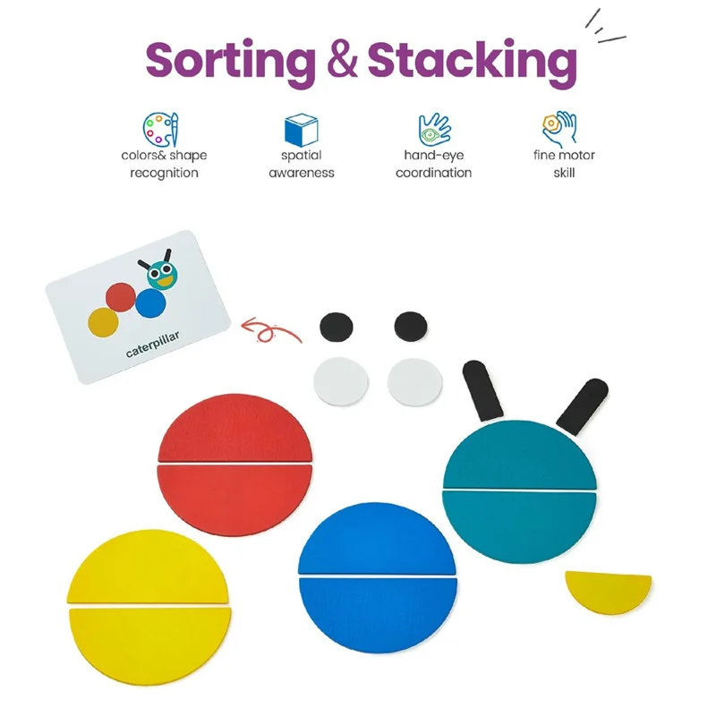 Wooden Geometric Shape Puzzle Board Tangram Jigsaw Educational Toy Gift for Toddlers - Type A Ostrich: 36 Puzzle Pieces & 50 Pattern Cards