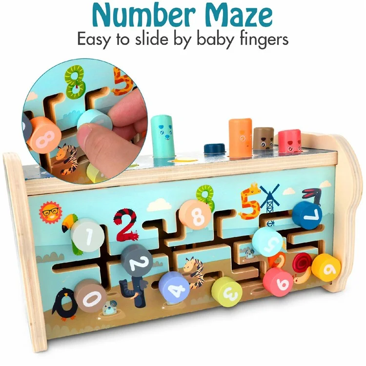 Gioco educativo di percussione in legno Whack A Mole Xylophone per bambini piccoli