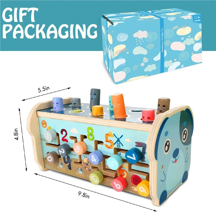 Gioco educativo di percussione in legno Whack A Mole Xylophone per bambini piccoli