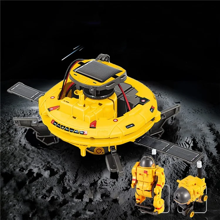 6 in 1 Solar Robot Building Block Toy DIY Assembly Kit Educational Toy - Yellow