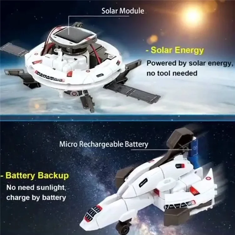 6 in 1 Solar Robot Building Block Toy DIY Assembly Kit Educational Toy - Yellow
