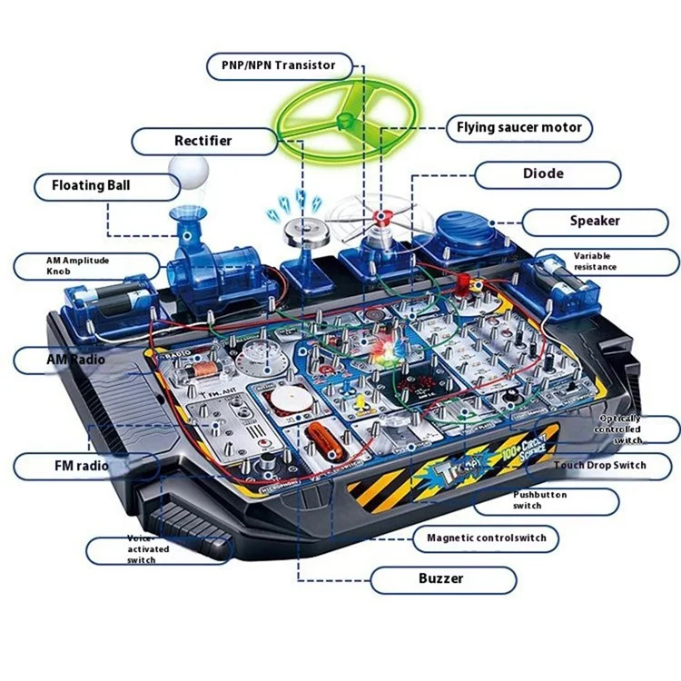 Kit di Esperimenti Scientifici STEM 100 in 1 Set Creatore di Circuiti Elettronici Educativo