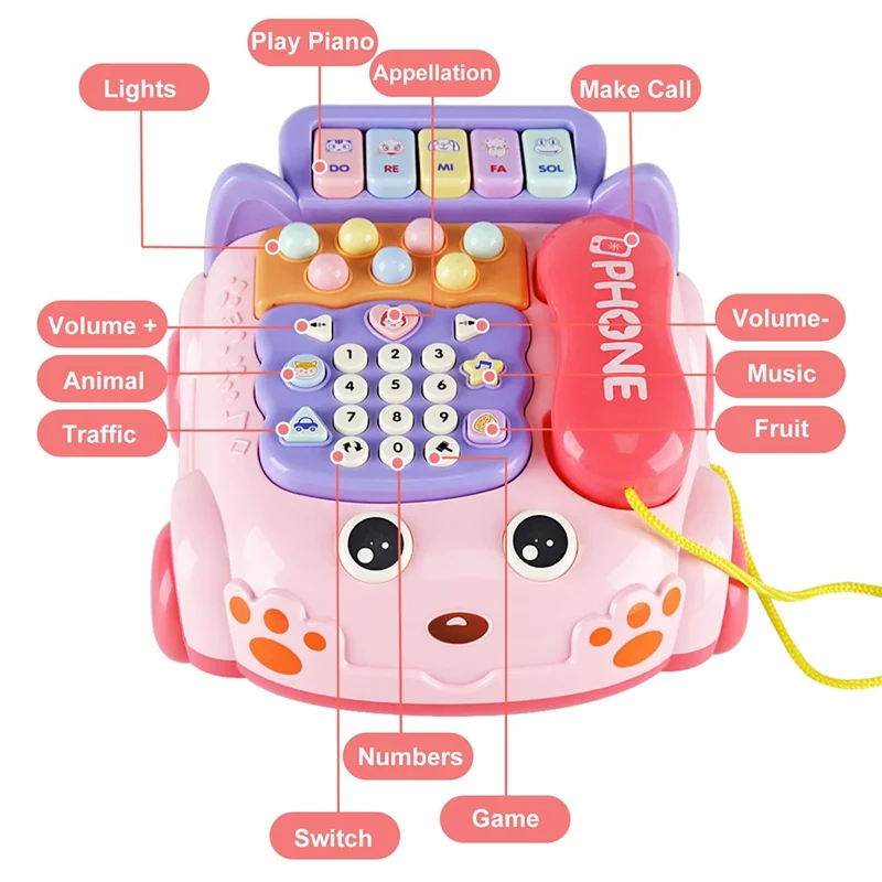 Telefono Giocattolo di Simulazione Telefono Finto per Bambini e Bimbi - Blu
