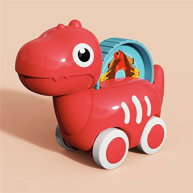 HE8009 4 Stück Mini Cartoon Dinosaurier Modell Autos mit Bildungsszene Karte Matte Tragbare Aufbewahrungstasche für Babys