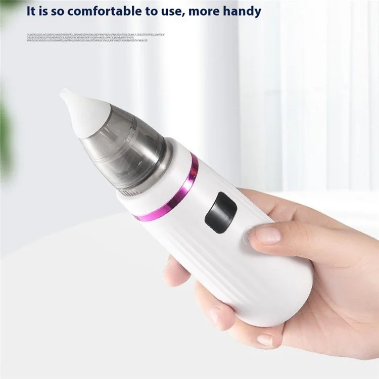 Aspirador Nasal Elétrico Removedor de Cera de Ouvido Multifuncional Sugador de Muco Limpador de Nariz para Bebês - Branco+Roxo