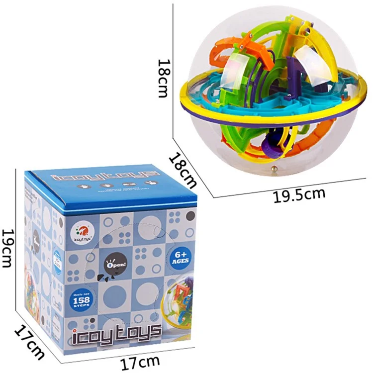 ICOY TOYS 963 3D Labyrinth Ball 158 Level Rollspiel Pädagogisches Kinderspielzeug (CE / CPC zertifiziert)