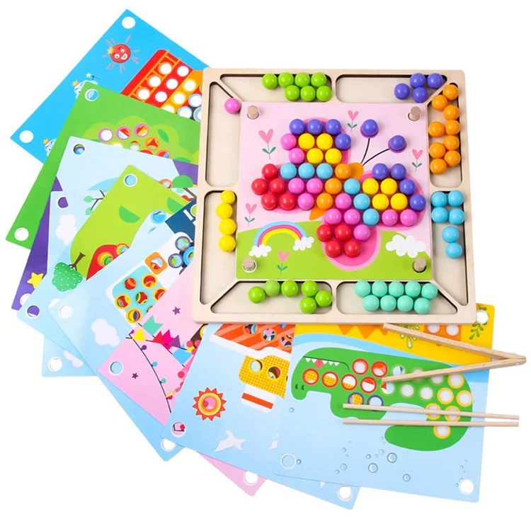Chopsticks Clip Beads Educational Toy Hand Eye Coordination Concentration Training Toy