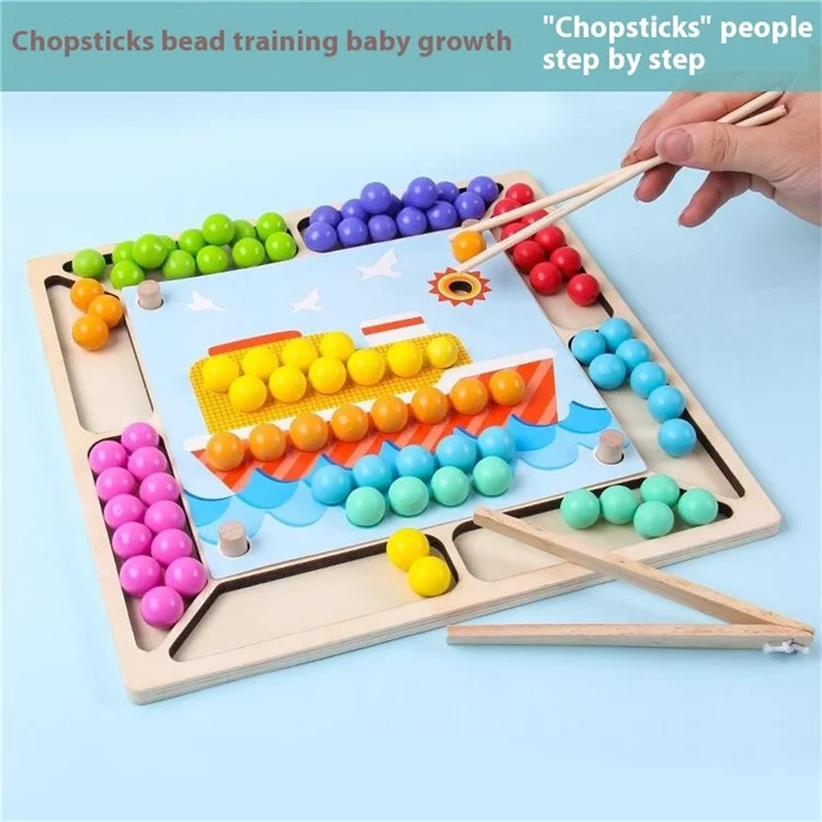 Chopsticks Clip Beads Educational Toy Hand Eye Coordination Concentration Training Toy