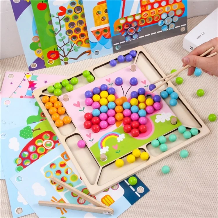Chopsticks Clip Beads Educational Toy Hand Eye Coordination Concentration Training Toy