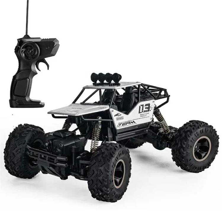 1:16 Scale RC Truck 4WD Off Road Vehicle Alloy Rock Crawler Climbing Car Toy Model for Kids - Silver