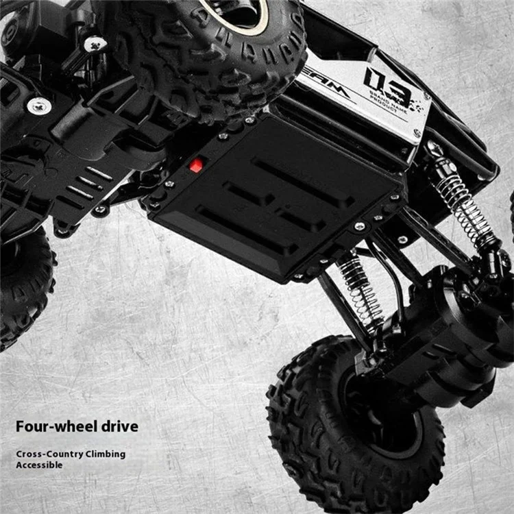 1:16 Scale RC Truck 4WD Off Road Vehicle Alloy Rock Crawler Climbing Car Toy Model for Kids - Silver
