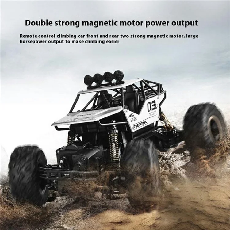 1:16 Scale RC Truck 4WD Off Road Vehicle Alloy Rock Crawler Climbing Car Toy Model for Kids - Silver