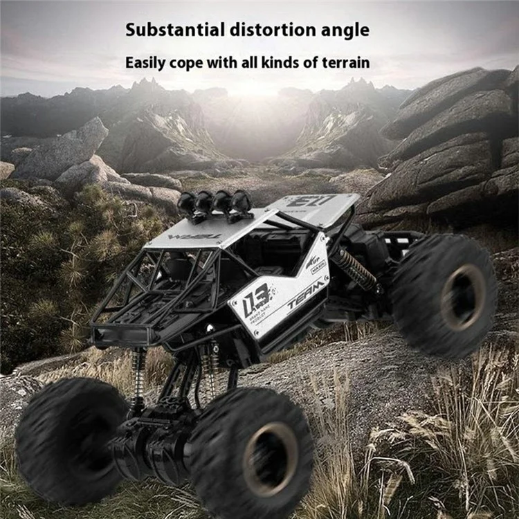 1:16 Scale RC Truck 4WD Off Road Vehicle Alloy Rock Crawler Climbing Car Toy Model for Kids - Silver