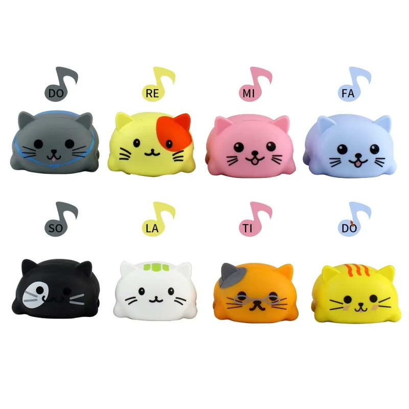 3589 8Pcs / Set Musical Scale Singing Cartoon Cats Early Education Toy for Children (CE / CPC / EN71 / UKCA / 8P / EMC / ROHS Certified)
