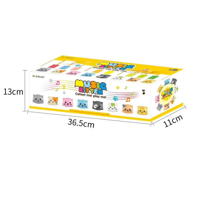 3589 8Pcs / Set Musical Scale Singing Cartoon Cats Early Education Toy for Children (CE / CPC / EN71 / UKCA / 8P / EMC / ROHS Certified)