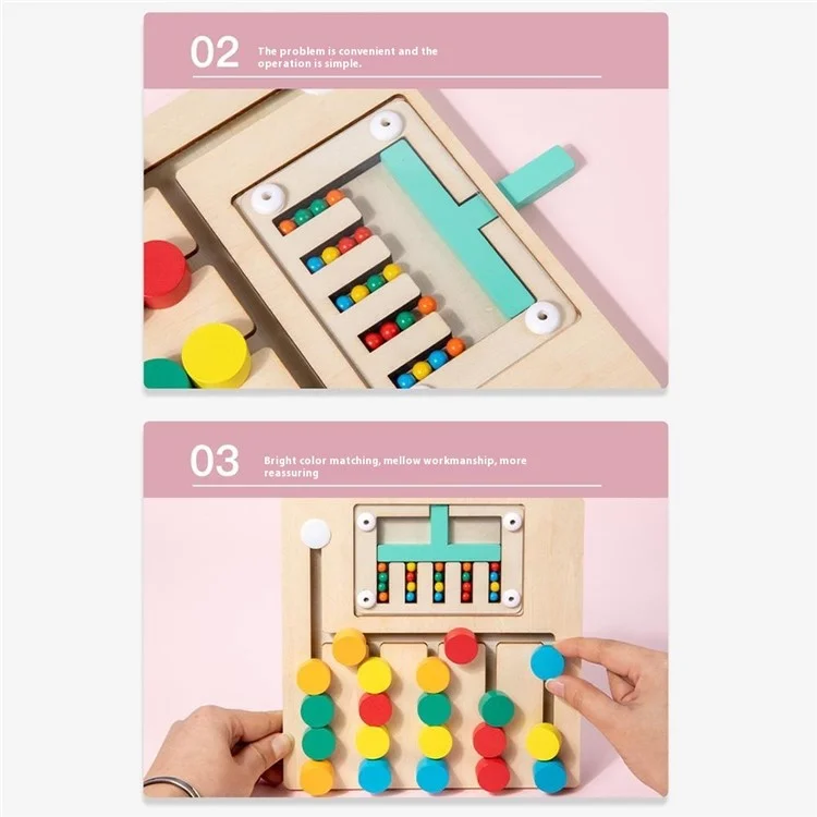 Jogo Educativo 2 em 1 com Labirinto de Contas e Correspondência de Cores para Crianças (Certificado CE / CPC / EN71 / ASTM)