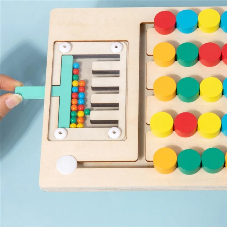 Jogo Educativo 2 em 1 com Labirinto de Contas e Correspondência de Cores para Crianças (Certificado CE / CPC / EN71 / ASTM)