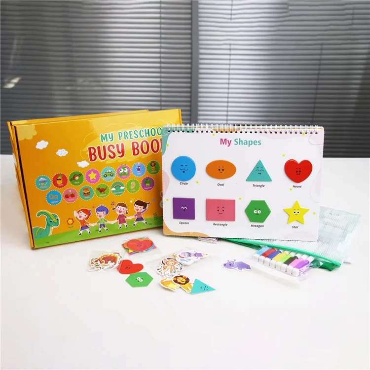Libro de Pegatinas Reutilizable Libro Tranquilo para Niños Educación Temprana Libro Interactivo (Certificado CE CPC EN71)