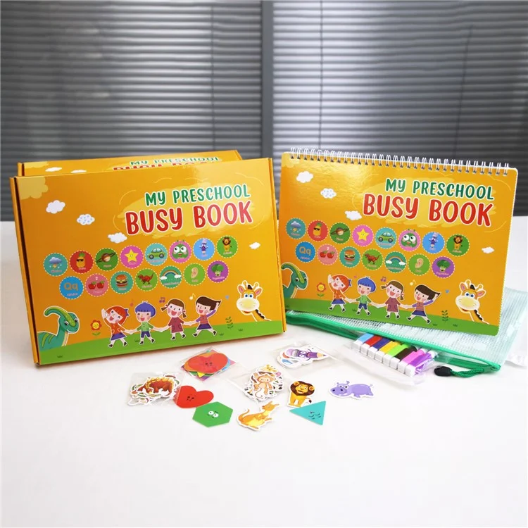 Libro de Pegatinas Reutilizable Libro Tranquilo para Niños Educación Temprana Libro Interactivo (Certificado CE CPC EN71)