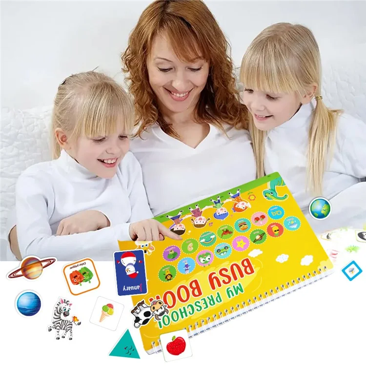 Libro de Pegatinas Reutilizable Libro Tranquilo para Niños Educación Temprana Libro Interactivo (Certificado CE CPC EN71)