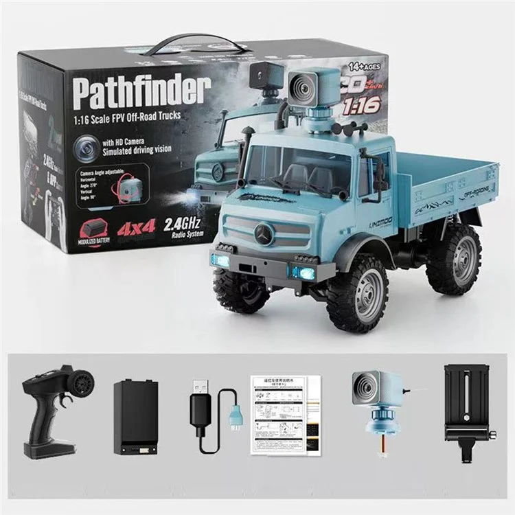 CX002-C Camion RC 1:16 2.4G Haute Vitesse de Grimpe Tout-Terrain avec Caméra WiFi HD 720P (Certifié CE / CPC / ASTM / CPSIA / CD / EN71 / PAHS / 10P) - Bleu