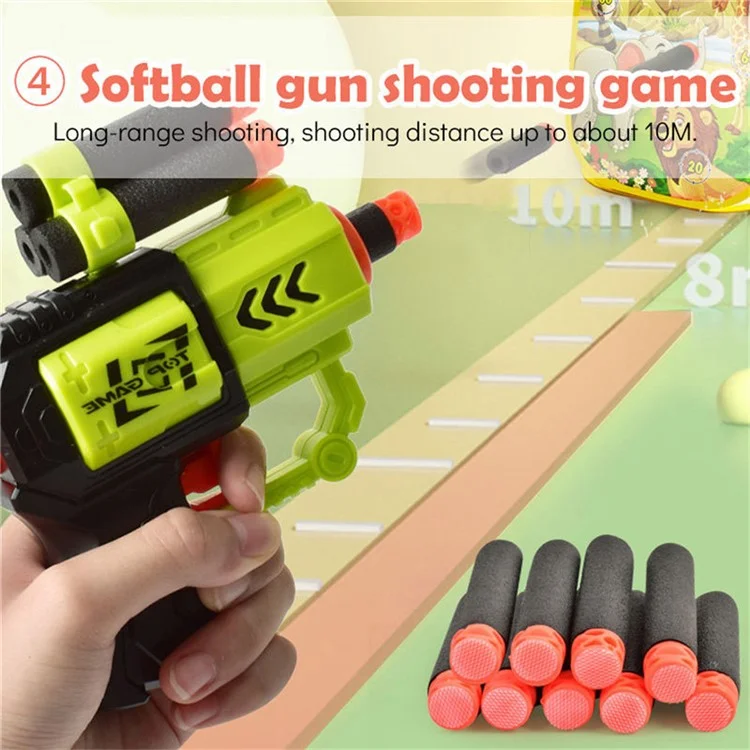 2888-10 4-in-1 Kinderwurfspiel-Set Indoor / Outdoor Lernspielzeug mit Sitzsäcken und Dartpistole
