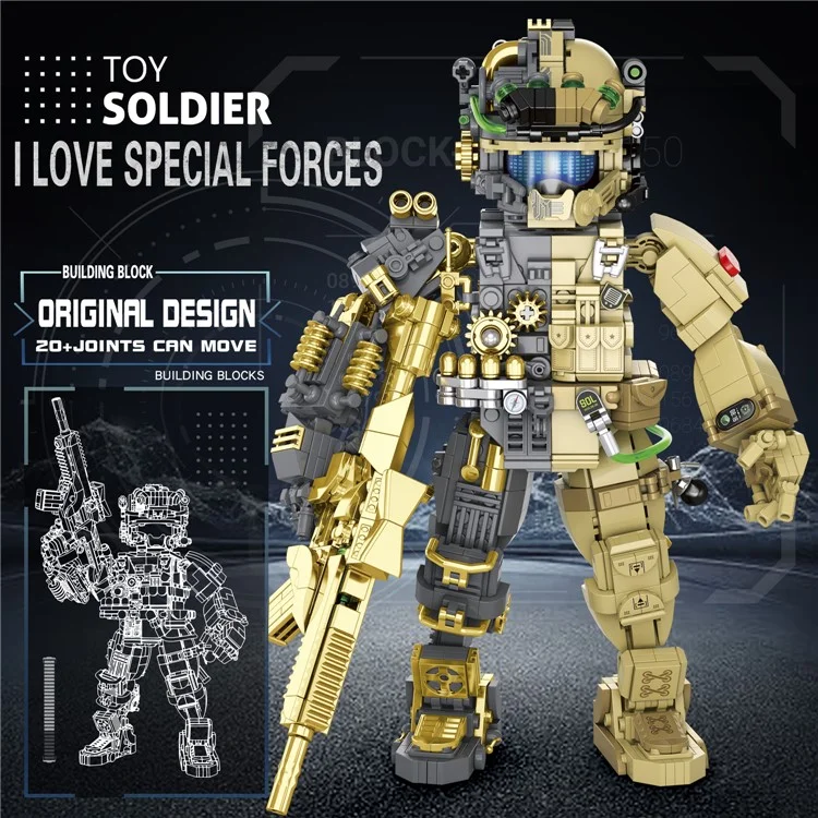 GISEGA G8905 1225-teiliges Halb-Mechanisches Soldaten Baustein Set Spielfigur (CE / CPC / ASTM / EN71 / CPSIA Zertifiziert)