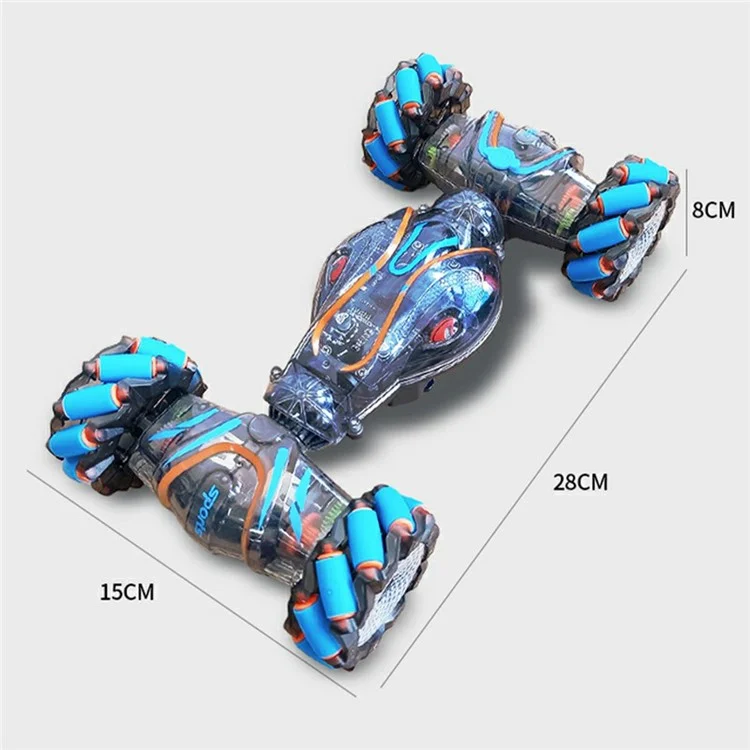 JC021 Transparent Twisting RC Car for Kids 2.4G Remote Control Vehicle with Light and Music (CE / CPC / ASTM / EN71 / CPSIA Certified) - Blue