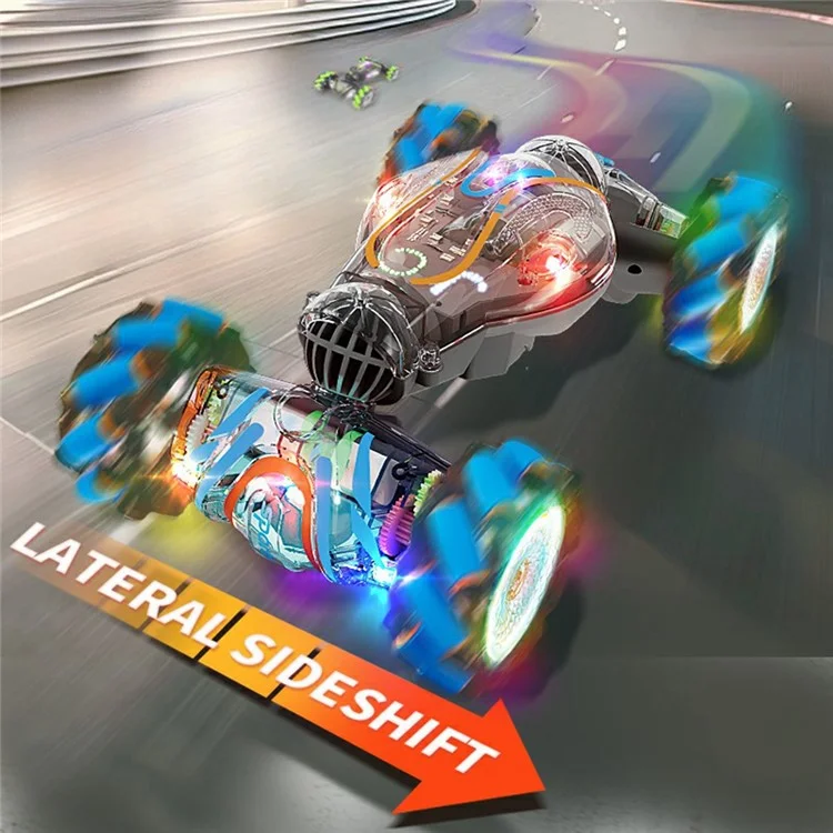 JC021 Transparent Twisting RC Car for Kids Toy with 2.4G Remote + Watch Remote (CE / CPC / ASTM / EN71 / CPSIA Certified) - Blue