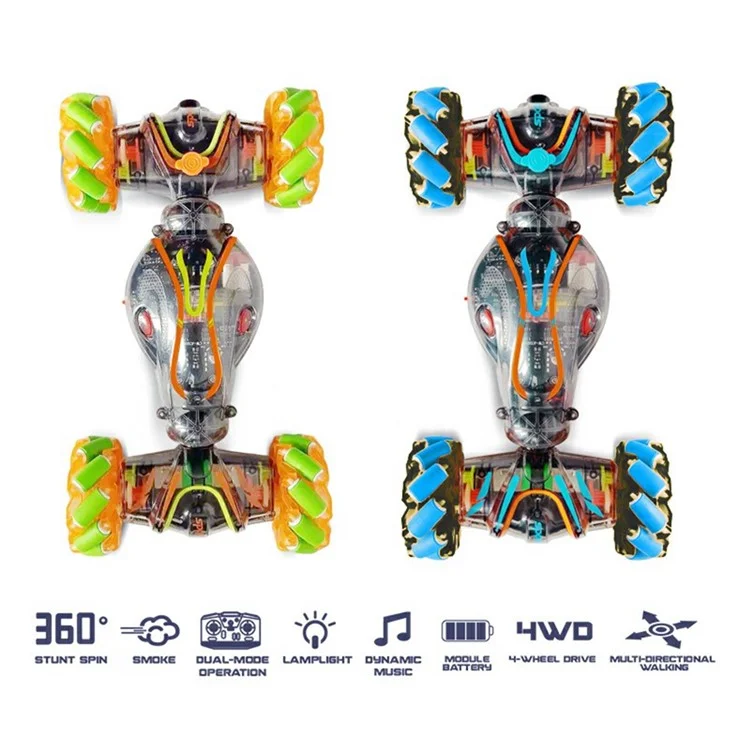 JC021 Transparent Twisting RC Car for Kids Toy with 2.4G Remote + Watch Remote (CE / CPC / ASTM / EN71 / CPSIA Certified) - Blue