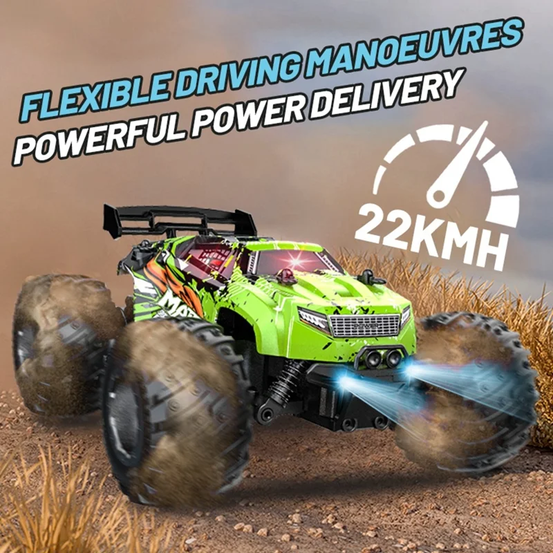 YT6632 High Speed RC Car Toy Long Battery Life Headlights Drift Stunt Off-Road Vehicle - Green