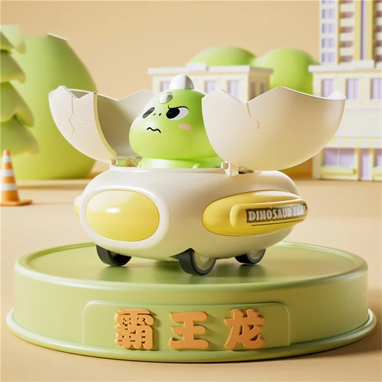 LG188198 Cute Cartoon Dinosaur Egg Children Bumper Car Inertia Sliding Collision Toy for Kids - Green