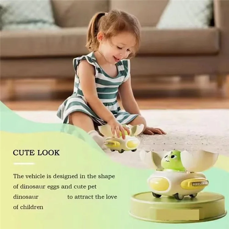 LG188198 Cute Cartoon Dinosaur Egg Children Bumper Car Inertia Sliding Collision Toy for Kids - Green